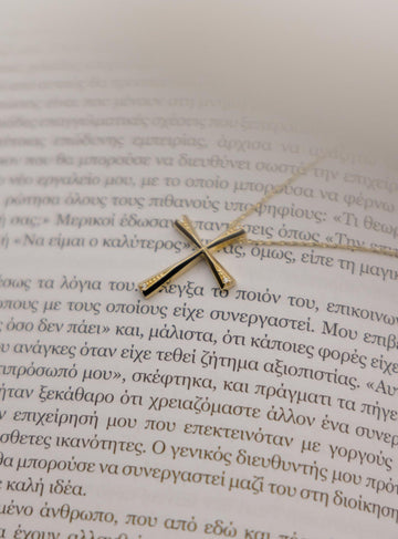 Γυναικείος σταυρός βάπτισης Κ14 με ζιργκόν